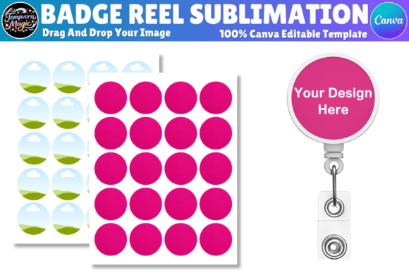 Download Badge Reel Sublimation Canva Template - Sublimation Collection