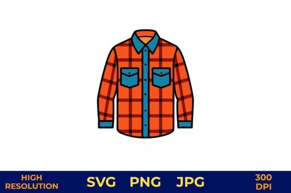 Download Flannel Shirt in Orange and Blue Plaid - Blue Collection