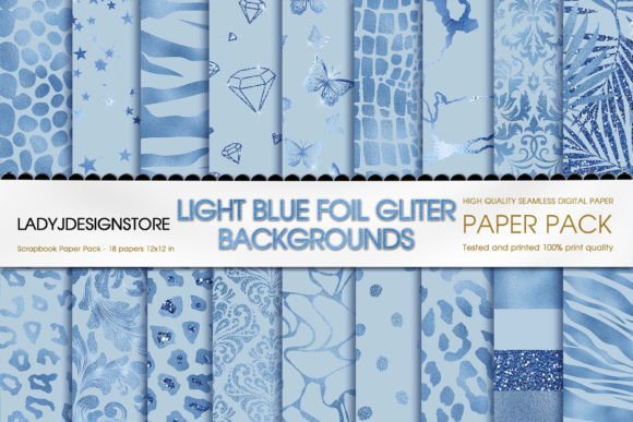 Download Light Blue Glam Digital Paper - Blue Collection