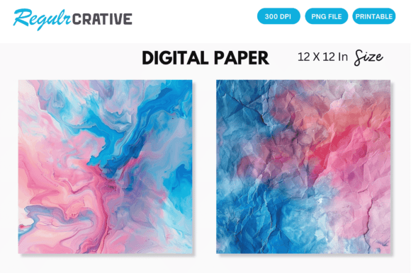 Download Printable Blue Pink Tone Digital Paper - Blue Collection