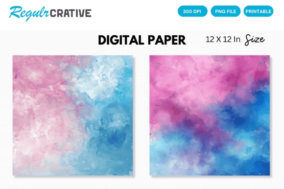 Download Printable Blue Pink Tone Digital Paper - Blue Collection