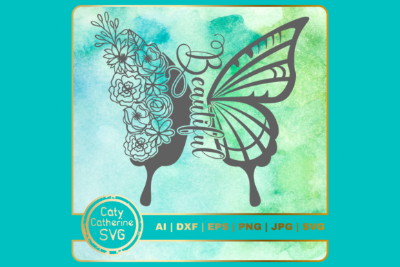Download Beautiful Floral Butterfly SVG Cut File - File Collection