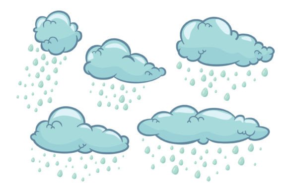 Download Blue Clouds and Raindrops - Blue Collection