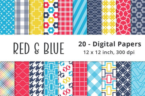 Download Pink, Blue, &amp; Yellow Pattern Paper - Blue Collection