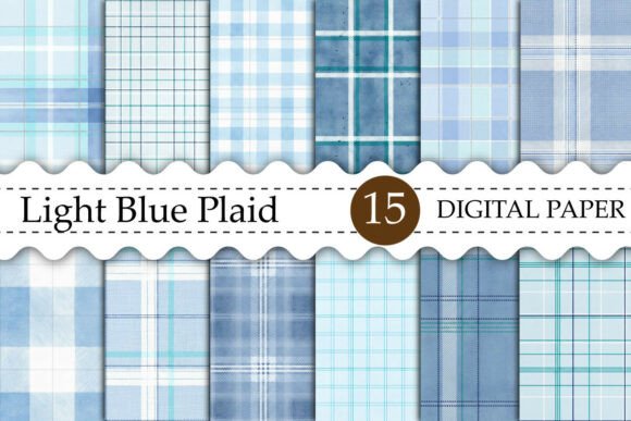 Download Light Blue Plaid Digital Paper - Blue Collection