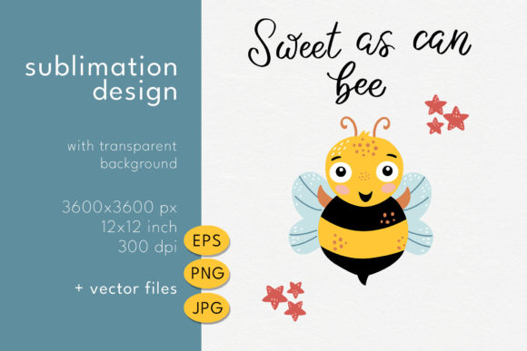 Download Bee Illustration. Sublimation Design - Sublimation Collection