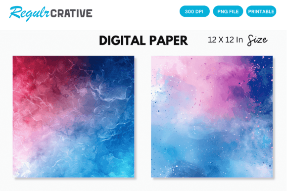 Download Printable Blue Pink Tone Digital Paper - Blue Collection