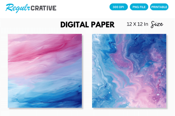 Download Printable Blue Pink Tone Digital Paper - Blue Collection