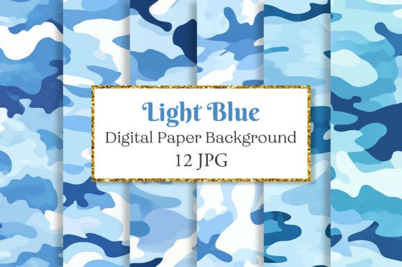 Download Light Blue Camo Seamless Pattern - Blue Collection