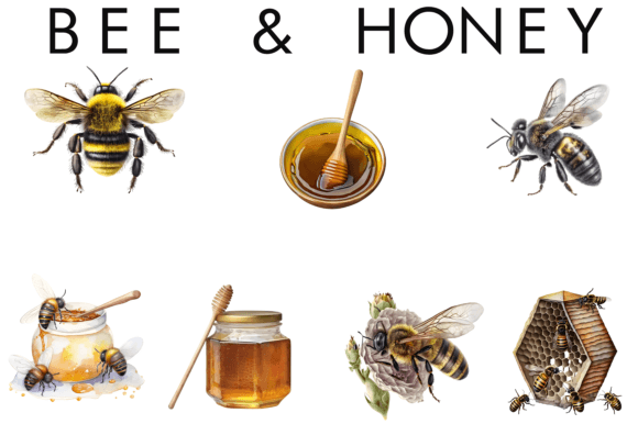 Download Watercolor Bee &amp; Honey Sublimation - Sublimation Collection