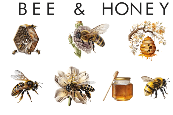 Download Watercolor Bee &amp; Honey Sublimation - Sublimation Collection