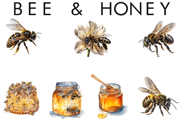 Download Watercolor Bee &amp; Honey Sublimation - Sublimation Collection