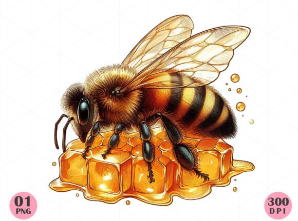 Download Honeycomb Honey Bee Sublimation Png - Sublimation Collection