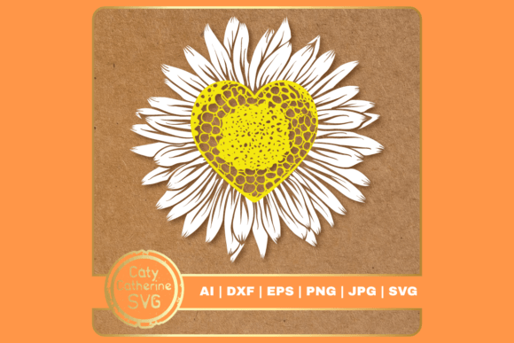 Download Love Heart Daisy SVG Cut File - File Collection
