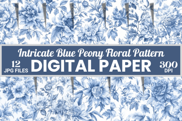 Download French Toile Blue Background Patterns - Blue Collection