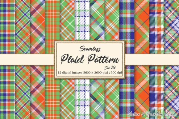 Download Green Orange Blue Plaid Background - Blue Collection