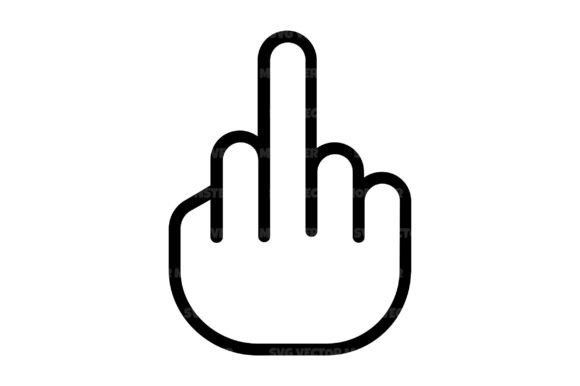 Download Cartoon Middle Finger Icon Svg Cut File - File Collection