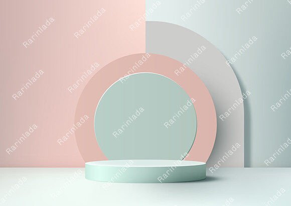 Download 3D Blue Pastel Podium Circles Around - Blue Collection
