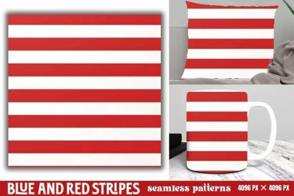 Download Blue and Red Stripes Seamless Pattern - Blue Collection