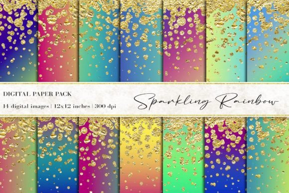 Download Sparkling Rainbow Digital Papers - Premium Bundle
