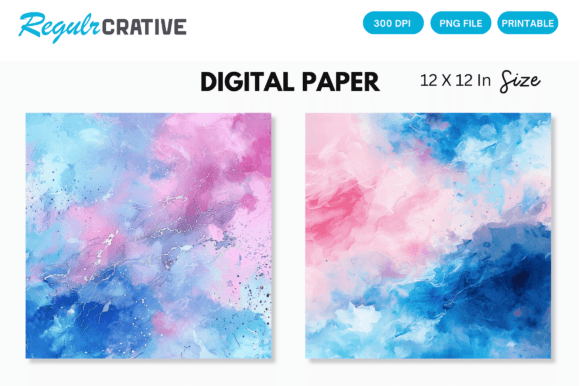 Download Printable Blue Pink Tone Digital Paper - Blue Collection