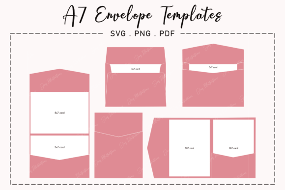 Download A7 Envelope Template Bundle SVG Cut File - File Collection