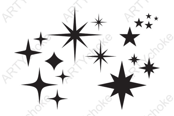 Download Bundle of Silhouette Stars. SVG File - File Collection