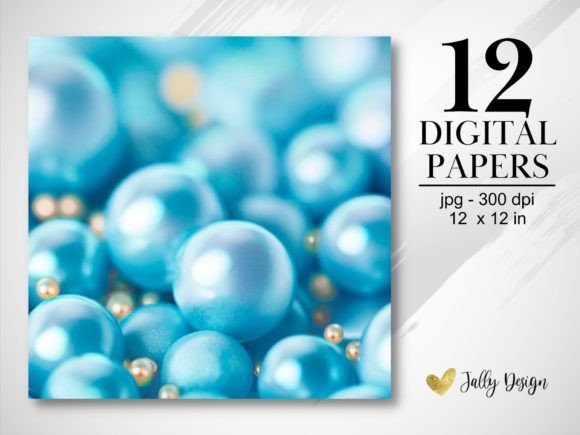Download Light Blue Pearls Digital Paper - Blue Collection