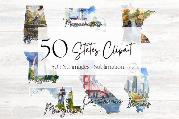 Download 50 States Sublimation Clipart - Sublimation Collection