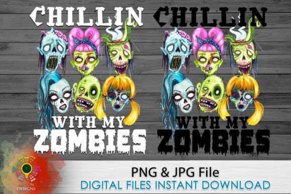Download Chillin with My Zombies Png Sublimation - Sublimation Collection