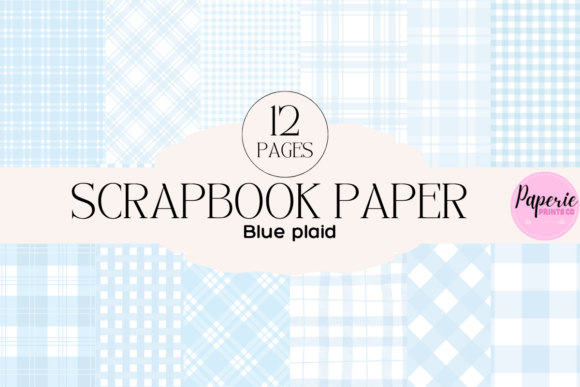Download Blue Plaid Scrapbook Paper - Blue Collection